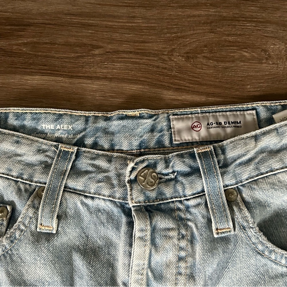 Adriano Goldschmied Light Wash Denim Cut Off Shorts Women 26R - Picture 4 of 10